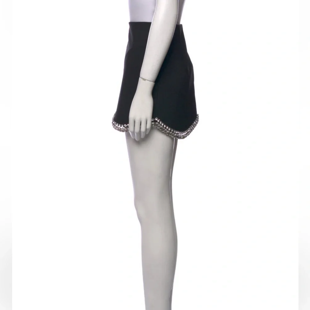 AREA Scallop Mini Skirt with Crystal Embellishments Size US 4 - Picture 3 of 8